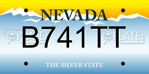 B741TT Nevada License Plate