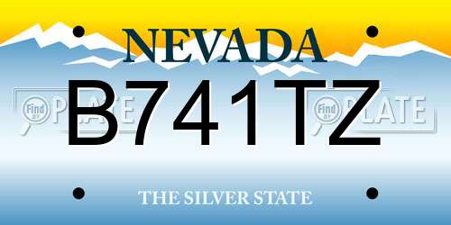 B741TZ Nevada License Plate