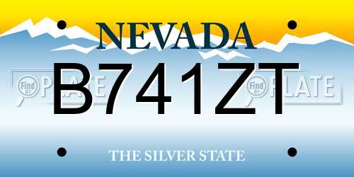 B741ZT Nevada License Plate
