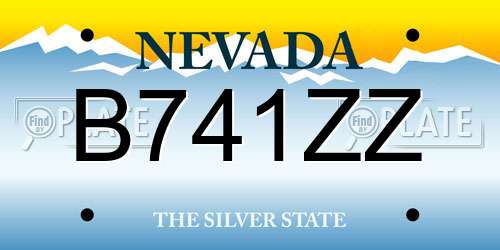 B741ZZ Nevada License Plate