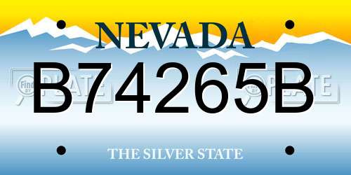 B74265B Nevada License Plate