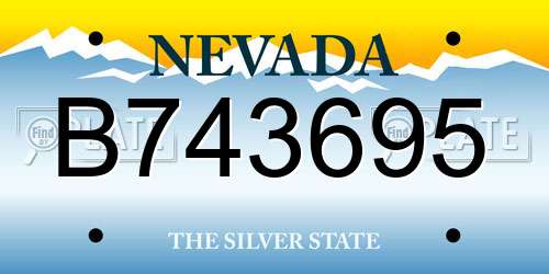 B743695 Nevada License Plate
