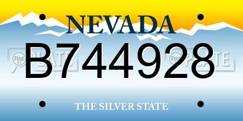 B744928 Nevada License Plate