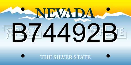 B74492B Nevada License Plate