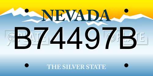 B74497B Nevada License Plate
