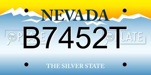 B7452T Nevada License Plate