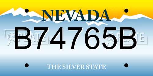 B74765B Nevada License Plate