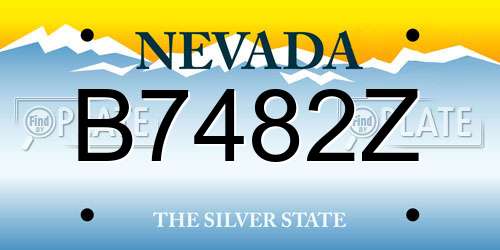 B7482Z Nevada License Plate