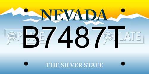 B7487T Nevada License Plate