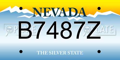 B7487Z Nevada License Plate