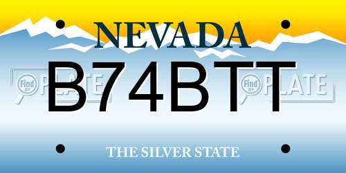 B74BTT Nevada License Plate
