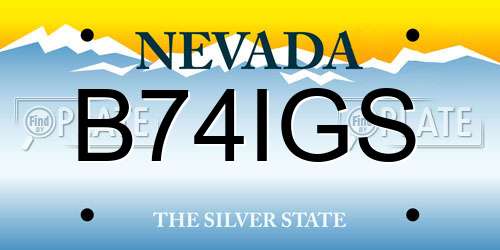 B74IGS Nevada License Plate