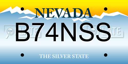 B74NSS Nevada License Plate