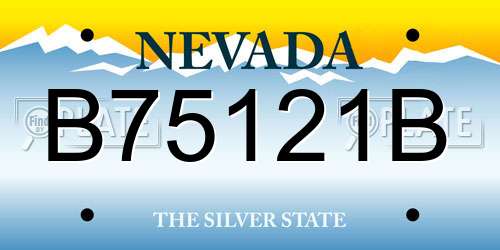 B75121B Nevada License Plate