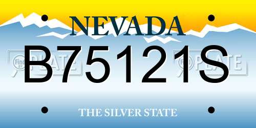 B75121S Nevada License Plate