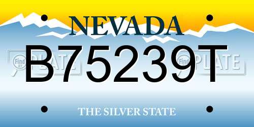 B75239T Nevada License Plate