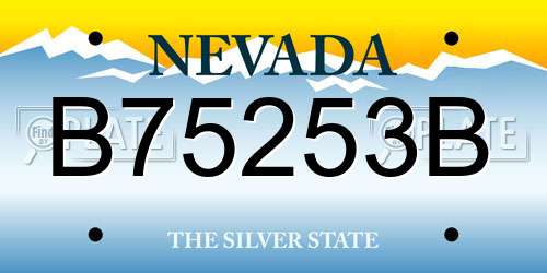 B75253B Nevada License Plate