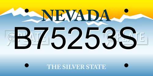 B75253S Nevada License Plate