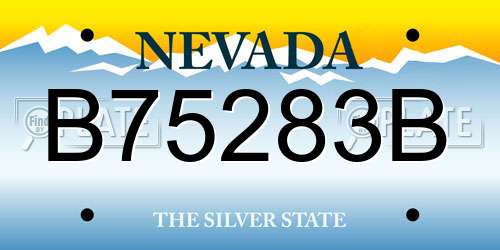 B75283B Nevada License Plate