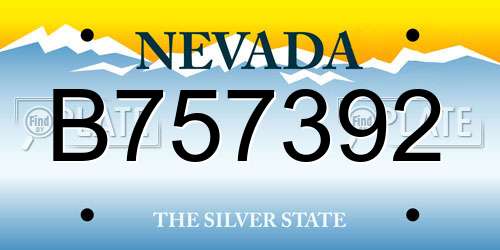 B757392 Nevada License Plate