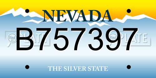 B757397 Nevada License Plate