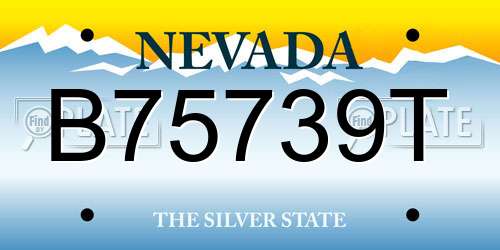 B75739T Nevada License Plate