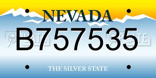 B757535 Nevada License Plate