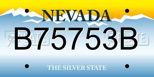 B75753B Nevada License Plate