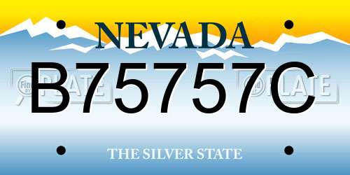 B75757C Nevada License Plate
