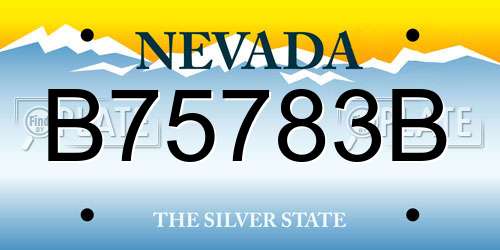B75783B Nevada License Plate