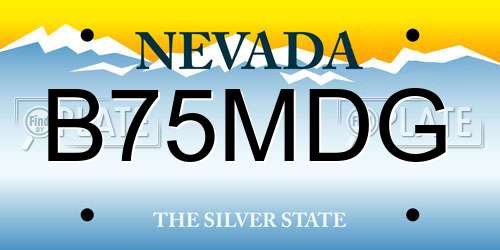 B75MDG Nevada License Plate