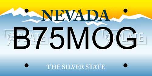 B75MOG Nevada License Plate