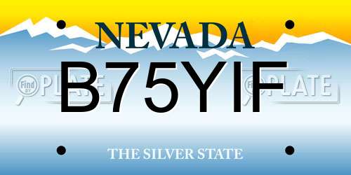 B75YIF Nevada License Plate