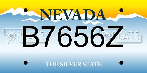 B7656Z Nevada License Plate