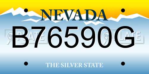 B76590G Nevada License Plate