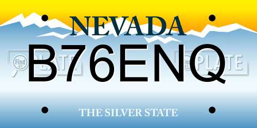 B76ENQ Nevada License Plate