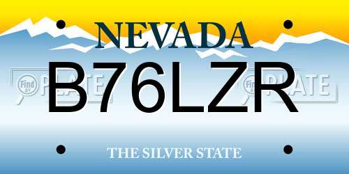 B76LZR Nevada License Plate