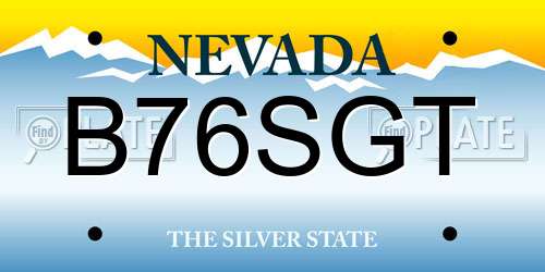 B76SGT Nevada License Plate