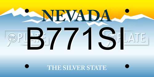 B771SI Nevada License Plate