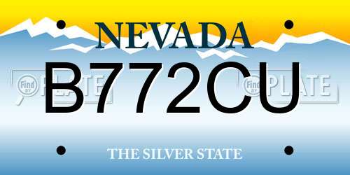 B772CU Nevada License Plate