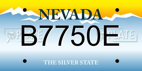 B7750E Nevada License Plate