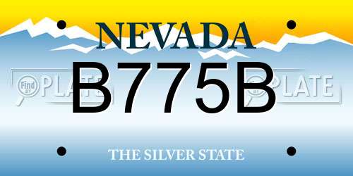 B775B Nevada License Plate