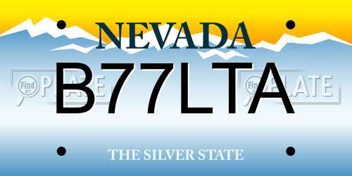 B77LTA Nevada License Plate