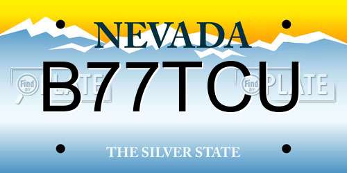B77TCU Nevada License Plate