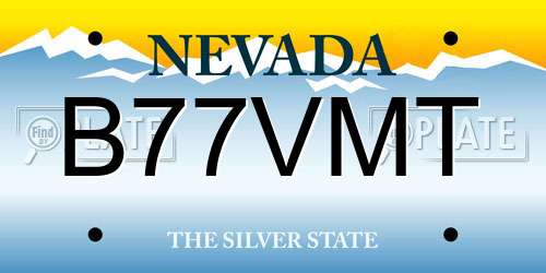 B77VMT Nevada License Plate