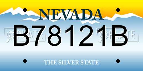 B78121B Nevada License Plate