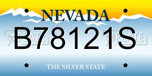 B78121S Nevada License Plate