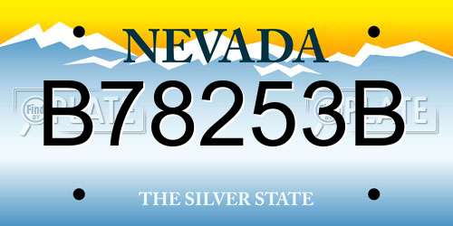 B78253B Nevada License Plate
