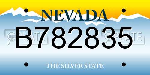 B782835 Nevada License Plate
