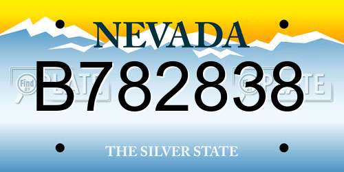 B782838 Nevada License Plate